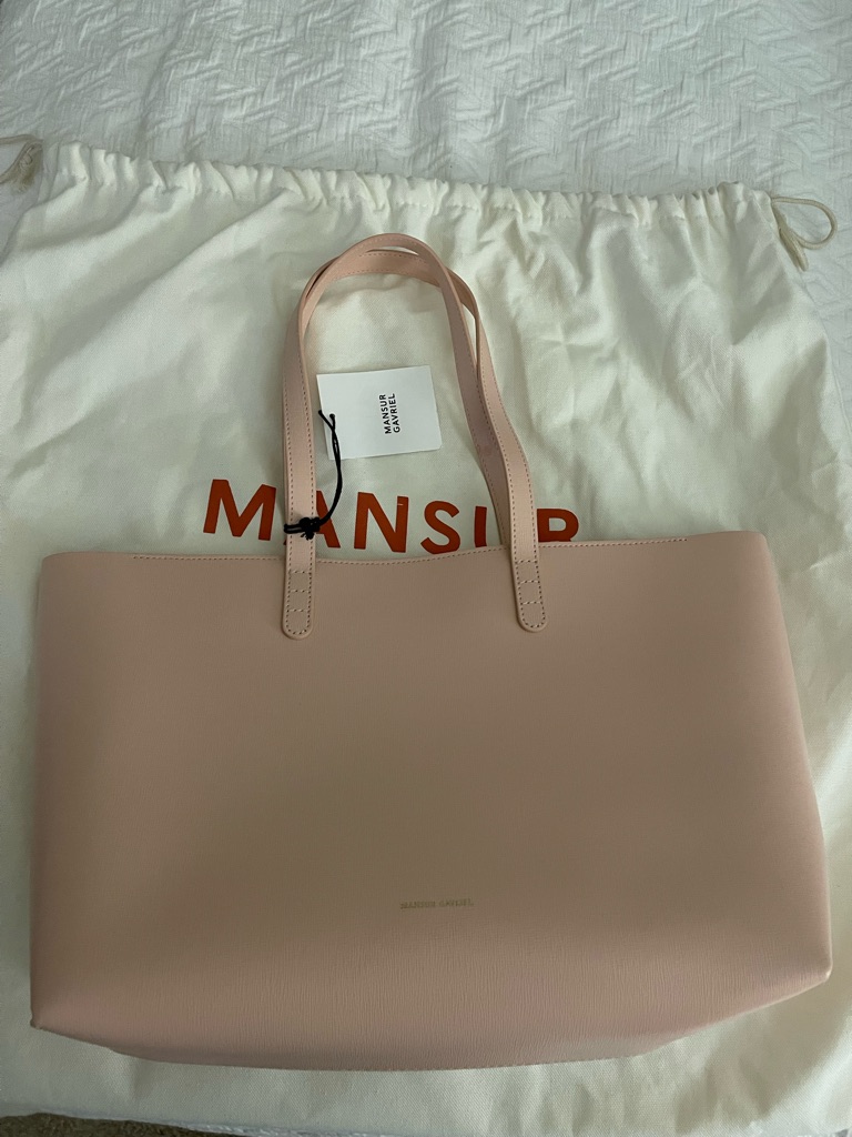 Mansur Gavriel Blush Tote In Pale Pink Leather